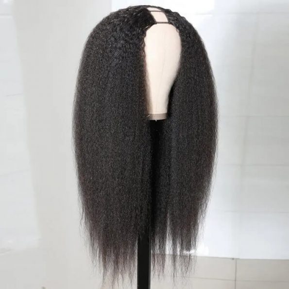 250% Density Glueless U Part Wig Kinky Straight U Part Human Hair Wigs