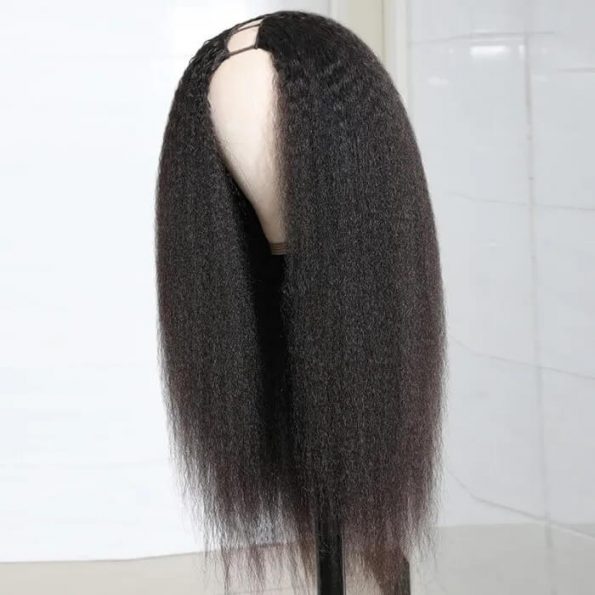 250% Density Glueless U Part Wig Kinky Straight U Part Human Hair Wigs