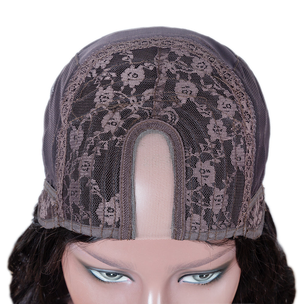 250% Density Glueless U Part Wig Kinky Straight U Part Human Hair Wigs