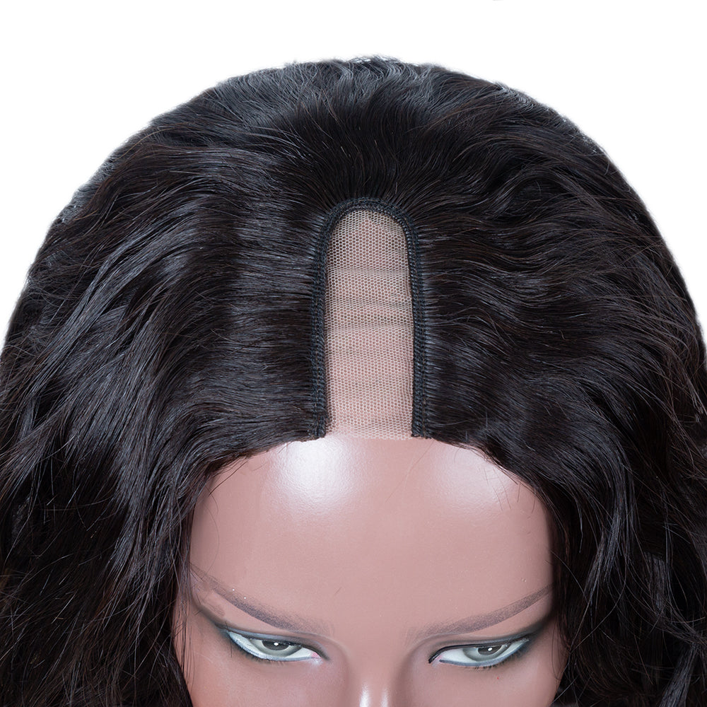 Haute Crown & Co. 250% Density Glueless U Part Wig Silk Straight Wig 100% Human Hair Wigs For Women