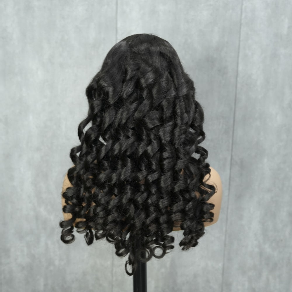 Haute Crown & Co. Tiny Knots 5x5 HD Lace Wand Curl Wig 100% Human Hair Wig