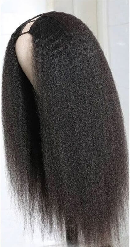 250% Density Glueless U Part Wig Kinky Straight U Part Human Hair Wigs