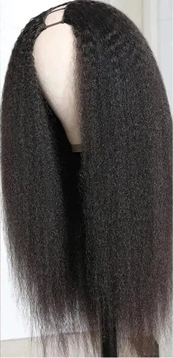 250% Density Glueless U Part Wig Kinky Straight U Part Human Hair Wigs